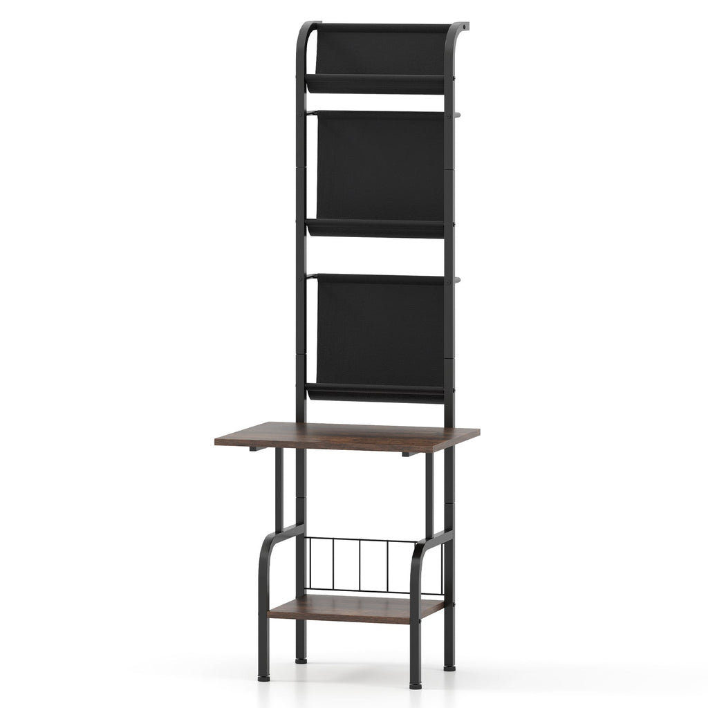 5-Tier Record Player Stand with Vinyl Display Shelf and Record Holder