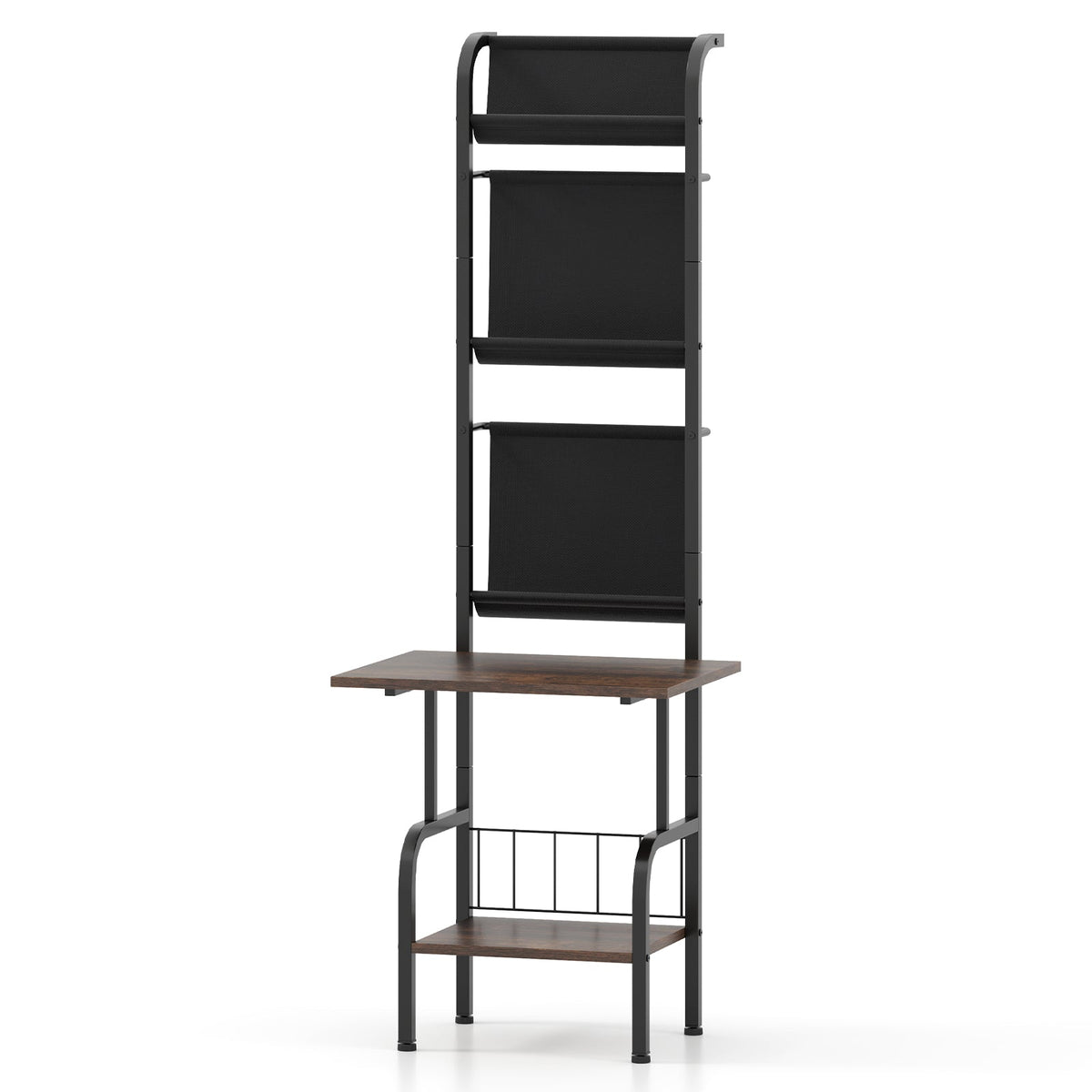 5-Tier Record Player Stand with Vinyl Display Shelf and Record Holder