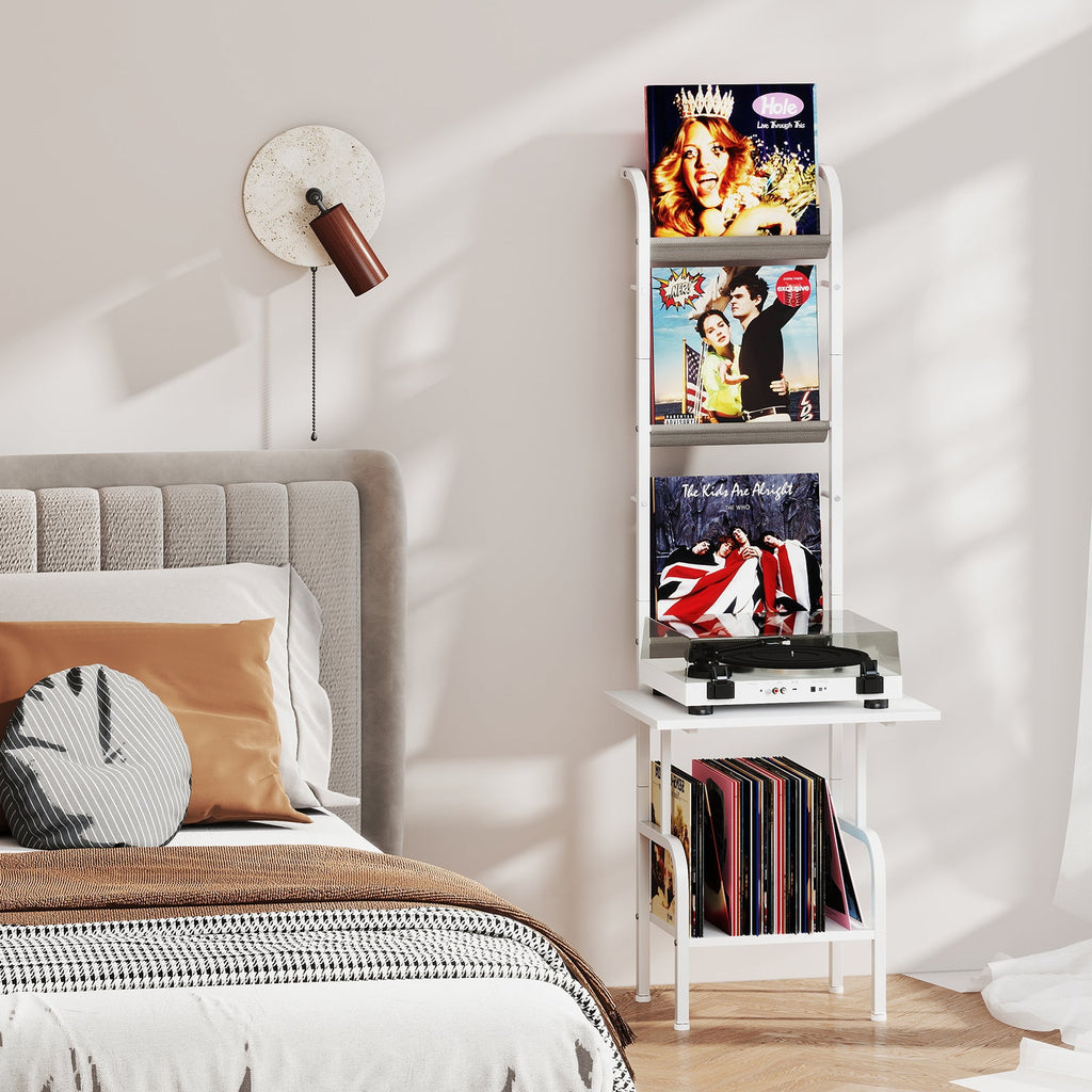 5-Tier Record Player Stand with Vinyl Display Shelf and Record Holder